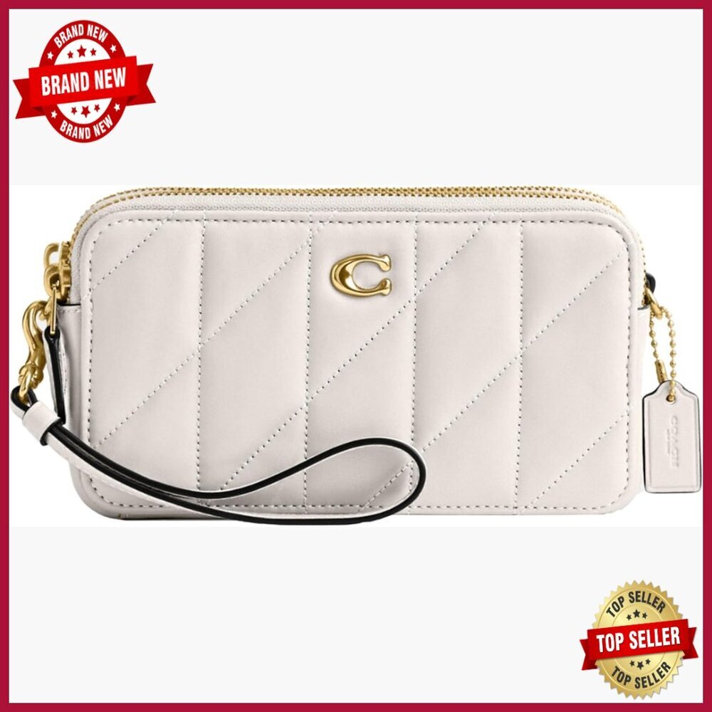 Quilted Leather Crossbody Bag with Adjustable Strap, 3 Compartments